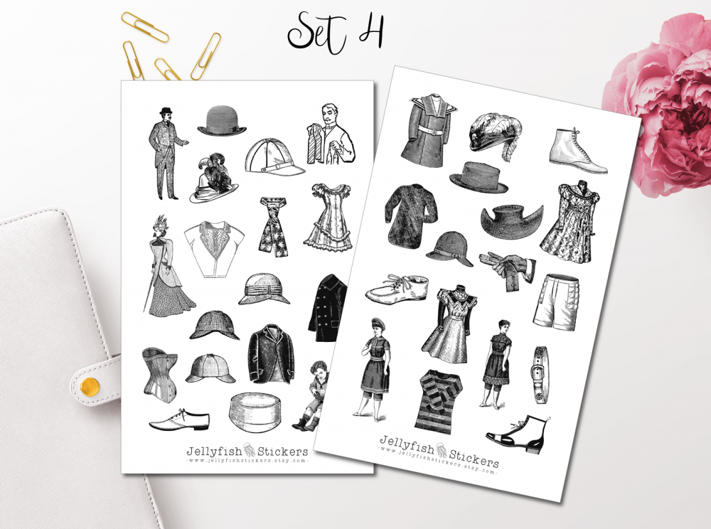 Vintage Fashion Sticker Set